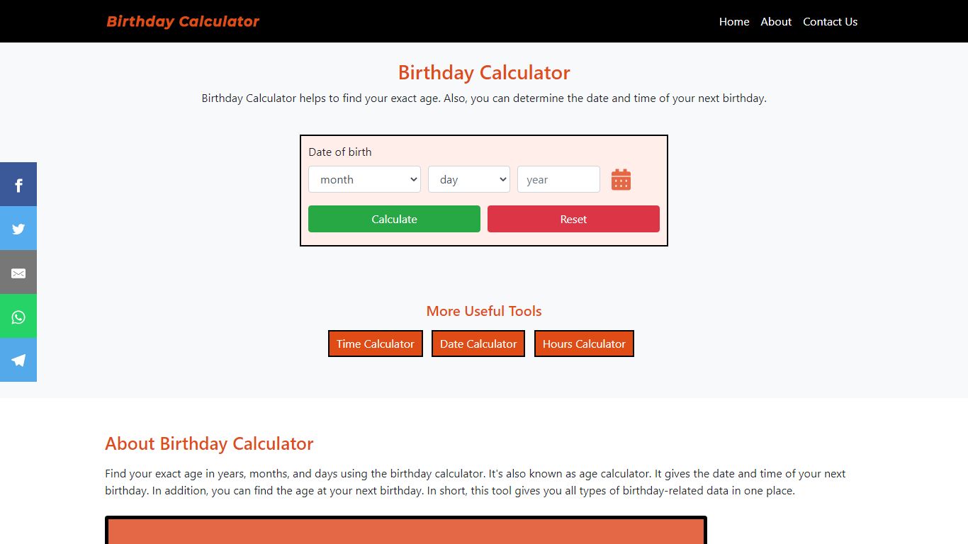 Birthday Calculator | Age Calculator